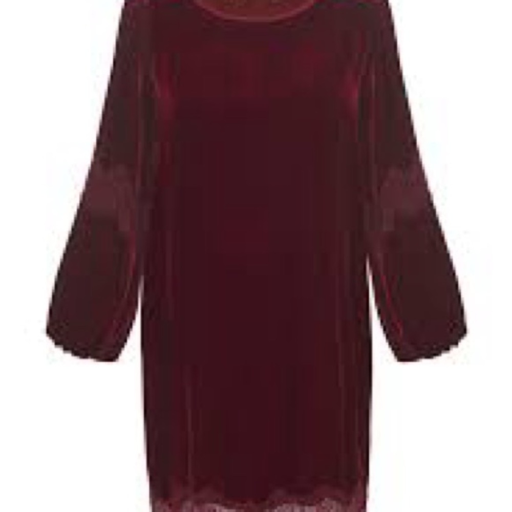 NWOT - Red Velvet & Lace Dress by Gold Hawk